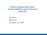 Systems Engineering Project: System Validation and Verification Using SDL