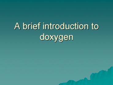 A brief introduction to doxygen
