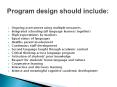 Program design should include: PowerPoint PPT Presentation