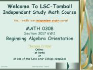 Welcome To The Tomball  College Math Lab
