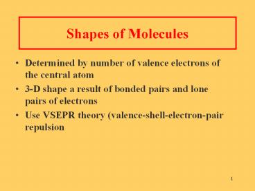 Shapes of Molecules