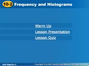 Frequency and Histograms