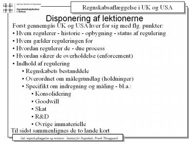 Disponering af lektionerne