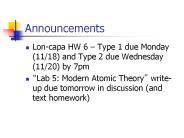 Announcements