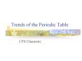 Trends of the Periodic Table PowerPoint PPT Presentation