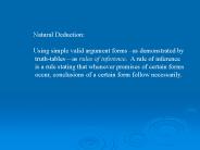 Natural Deduction: