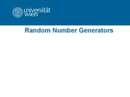 Random Number Generators