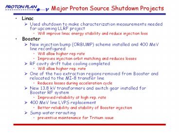 Major Proton Source Shutdown Projects