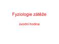 Fyziologie z PowerPoint PPT Presentation