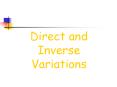 Direct%20and%20Inverse%20Variations PowerPoint PPT Presentation
