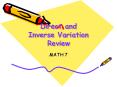 Direct and Inverse Variation Review PowerPoint PPT Presentation