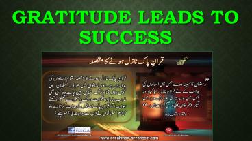 Gratitude leads to Success