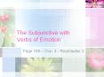 The Subjunctive with Verbs of Emotion PowerPoint PPT Presentation