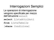 Interrogazioni Semplici
