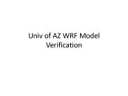 Univ of AZ WRF Model Verification