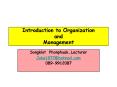 Introduction to Organization and Management PowerPoint PPT Presentation