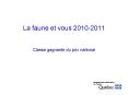 La faune et vous 2010-2011 PowerPoint PPT Presentation