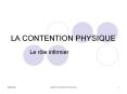 LA CONTENTION PHYSIQUE PowerPoint PPT Presentation