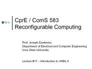 CprE / ComS 583 Reconfigurable Computing