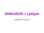 GIMNAZIJE v Ljubljani