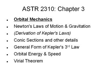ASTR 2310: Chapter 3