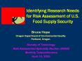 Identifying Research Needs for Risk Assessment of U.S. Food Supply Security PowerPoint PPT Presentation