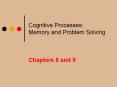 Cognitive Processes: Memory and Problem Solving PowerPoint PPT Presentation