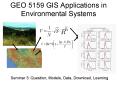 GEO 5159 GIS Applications in Environmental Systems PowerPoint PPT Presentation
