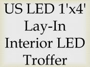 US LED 1'x4' Lay-In Interior LED Troffer