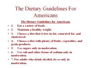 The Dietary Guidelines For Americans