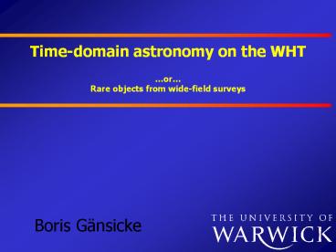 Time-domain%20astronomy%20on%20the%20WHT