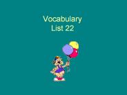 Vocabulary List 22
