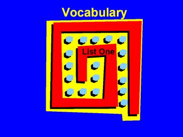 Vocabulary