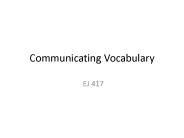 Communicating Vocabulary