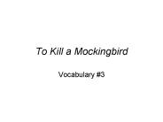 To Kill a Mockingbird