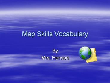 Map Skills Vocabulary