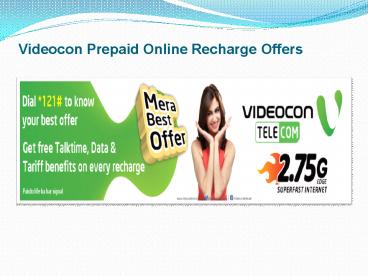 Videocon Prepaid Online Recharge Offers