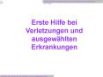 Erste Hilfe bei Verletzungen und ausgew PowerPoint PPT Presentation