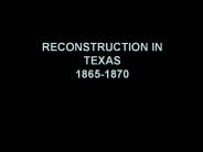 Reconstruction in Texas