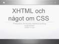 XHTML och n PowerPoint PPT Presentation