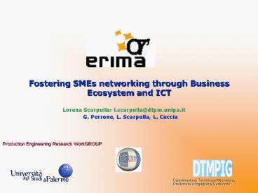 Fostering SMEs networking through Business Ecosystem and ICT
