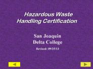 Hazardous Waste Handling Certification