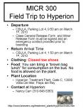 MICR 300 Field Trip to Hyperion PowerPoint PPT Presentation