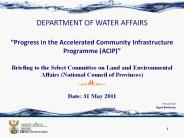 DEPARTMENT OF WATER AFFAIRS