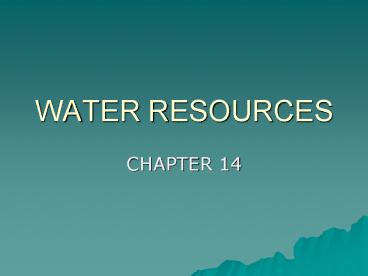 WATER RESOURCES