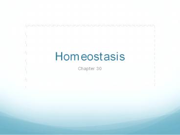 Homeostasis