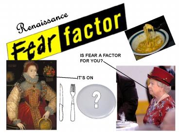 Renaissance Food and Drink