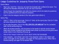 Usage Guidelines for Jeopardy PowerPoint Game PowerPoint PPT Presentation