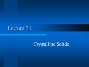 Crystalline Solids