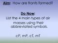Aim: How are fronts formed? PowerPoint PPT Presentation